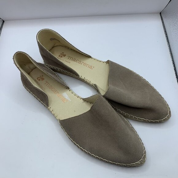 Macarena Flats Women's EU 40 US 9 Tan Suede Slip On Espadrille Shoes - Picture 9 of 9